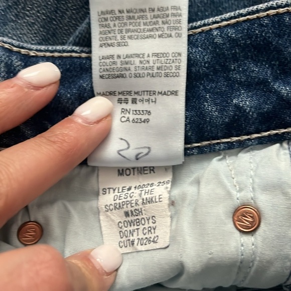 MOTHER DENIM mother superior size 24 scrapper ankle boyfriend jeans - Picture 8 of 10